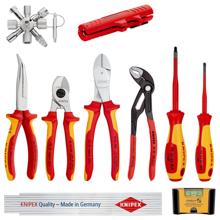 Lot d'extension pour assortiments électricité 10 outils - 5 outils isolés 1000V KNIPEX - 002090V01