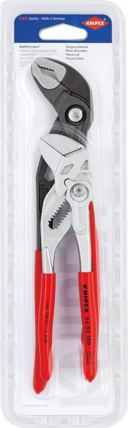 Pince clé 180mm et pince multiprise cobra 250mm KNIPEX - 003120V03