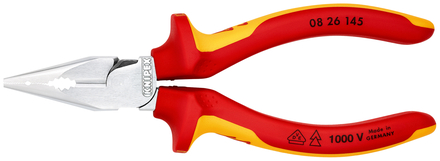Pince univ 1/2 ronde 145mm chromee 1000v KNIPEX - 08 26 145 SB