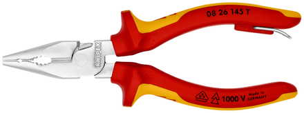 Pince 1/2 ronde 145mm chrom 1000v antich KNIPEX - 08 26 145 T