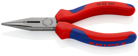 Pince à becs demi-ronds 140mm avec tranchant - Gainage bi-matière - Tête polie KNIPEX - 2502140SB
