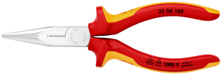 Pince radio bec 1/2 rd 160mm chr. 1000v KNIPEX - 25 06 160
