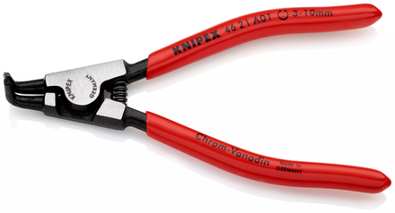 Pince pour circlips extérieurs coudée à 90° de 3 à 10mm - Gainage PVC KNIPEX - 4621A01SB