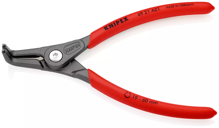 Pince 165mm circlips ext. 19-60mm 90° KNIPEX - 49 21 A21
