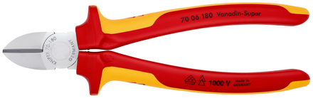 Pince coupante cote 180mm chrome 1000v KNIPEX - 70 06 180