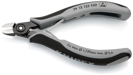 Pince coupante cote electro 125mm esd KNIPEX - 79 12 125 ESD