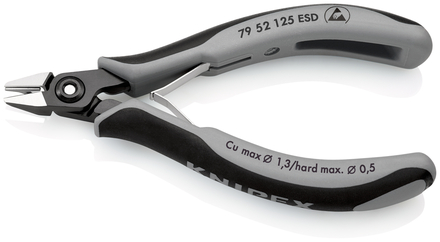 Pince coupante cote electro 125mm esd KNIPEX - 79 52 125 ESD