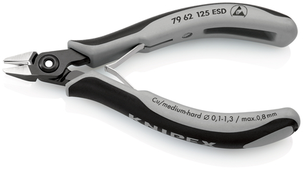 Pince coupante cote electro 125mm esd KNIPEX - 79 62 125 ESD
