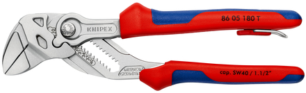 Pince cle 180mm chrome bimat antichute KNIPEX - 86 05 180 T BK