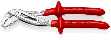 Pince multiprise Alligator® 250mm - Gainage surmoulé isolé 1000V - Chromée KNIPEX - 8807250