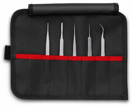 Lot de 5 pinces brucelles en trousse tissu KNIPEX - 920002