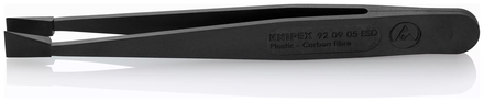 Pince brucelle en plastique 115mm ESD rectangulaire large KNIPEX - 920905ESD