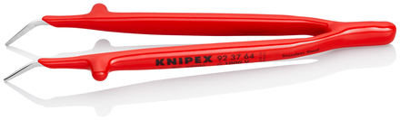 Brucelle de précision 150mm coudée 45° - Isolée 1000V - Pointue - Acier chromé KNIPEX - 923764