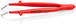 Pince brucelle inox 142mm coudée isolée 1000V KNIPEX - 924701