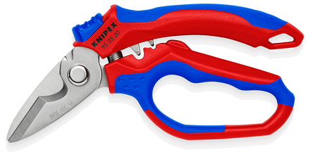 Ciseaux d'électricien - Fonction sertissage d'embouts - Oeillet antichute KNIPEX - 950520SB