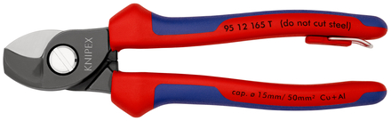 Coupe-cables 165mm ø15mm 50mm² antichute - Sur carte - KNIPEX - 95 12 165 T BK