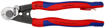 Coupe-cable 190mm ø2,5-4-5-7mm antichute KNIPEX - 95 62 190 T