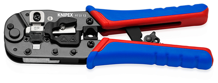 Pince à sertir les fiches RJ45 blindées et non blindées (8 Pôles) KNIPEX - 975113