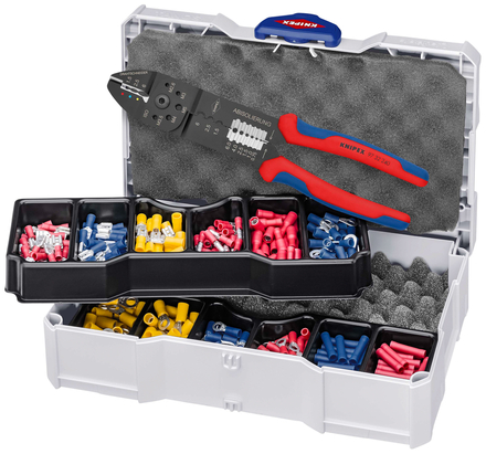 Coffret assortiment de sertissage pince à sertir 97 32 240 et cosses pré-isolées KNIPEX - 979026
