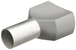 Embouts de câbles jumelés isolés gris 2 x 0,75mm² - AWG 2x18 - 200 pièces KNIPEX - 9799371