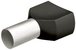 Embouts de câbles jumelés isolés noir 2 x 1,5mm² - AWG 2x15 - 200 pièces KNIPEX - 9799373