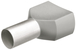 Embouts de câbles jumelés isolés gris 2 x 4,0mm² - AWG 2x11 - 100 pièces KNIPEX - 9799375