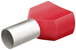 Embouts de câbles jumelés isolés rouge 2 x 10,0mm² - AWG 2x7 - 50 pièces KNIPEX - 9799377