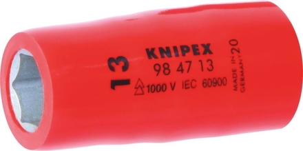 Douille 1/2' à 6 pans avec carré femelle isolée 1000v KNIPEX - 984713