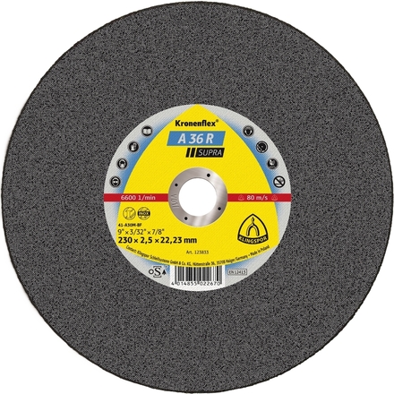 25 Disques à tronçonner KT SUPRA A36R S GER 230X2,5X22,23 KLINGSPOR - 123833