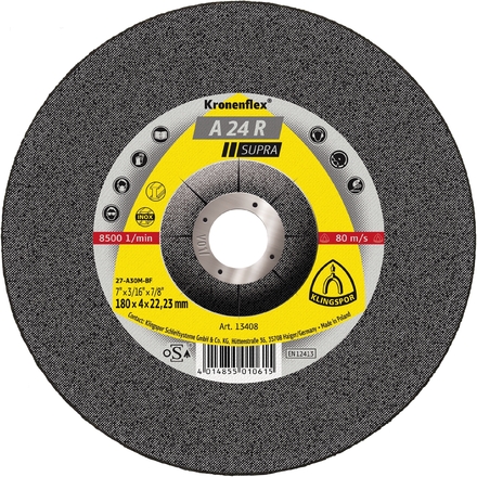 10 Meules à ébarber KS SUPRA A24R S GEK 125X6X22,23 KLINGSPOR - 13402