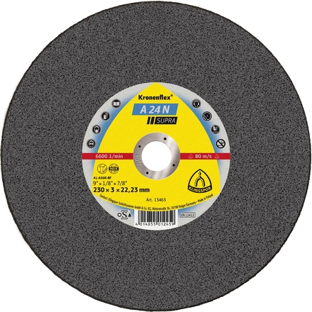 25 Disques à tronçonner KT SUPRA A24N S GER 230X3X22,23 KLINGSPOR - 13463