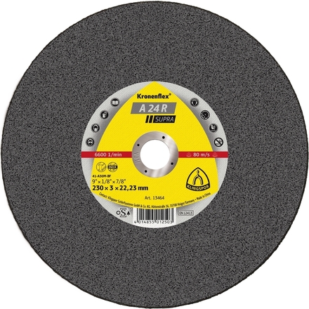 25 Disques à tronçonner KT SUPRA A24R S GEK 230X3X22,23 KLINGSPOR - 13478