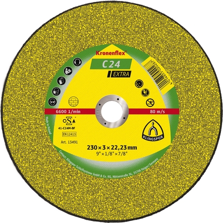 25 Disques à tronçonner KT EXTRA C24EX S GER 230X3X22,23 KLINGSPOR - 13491