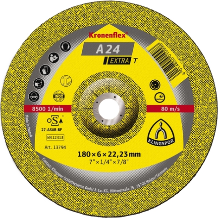 10 Meules à ébarber KS EXTRA A24EX-T S GEK 180X6X22,23 KLINGSPOR - 13794