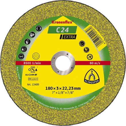 25 Disques à tronçonner KT EXTRA C24EX S GEK 230X3X22,23 KLINGSPOR - 189003