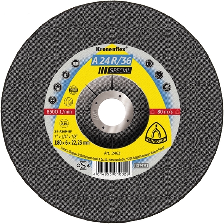 10 Meules à ébarber KS SPECIAL A24R36 S GEK 180X6X22,23 KLINGSPOR - 2463