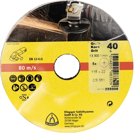 25 Disques fibre FI CS561 80 S 30 125X22 5SRT KLINGSPOR - 255913