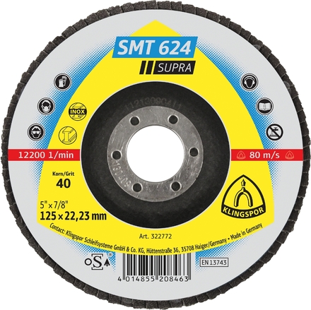 10 Plateaux à lamelles TE SUPRA SMT624 CS461X 40 N GEW 125X22,23 KLINGSPOR - 322772