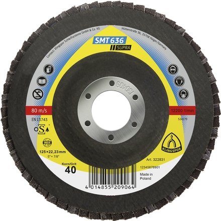 10 Plateaux à lamelles TE SUPRA SMT636 CS451X 40 N GEW 125X22,23 KLINGSPOR - 322831