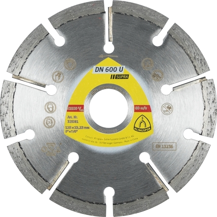 Disques à tronçonner diamantés DT SUPRA DN600U S 115X10X22,23 9S 7 KLINGSPOR - 330663