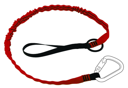 Longe porte outil élastique 1 boucle etrangl. +1 ann métal 1,25m maxi 10kg LEVAC - 3800RTLK2