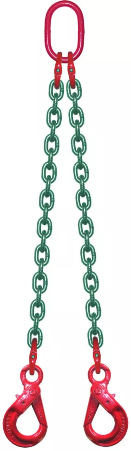 Élingue chaîne grade-80 d.22 mm 2 brins cmu 21,2 t crochets v.a. LEVAC - 4305F