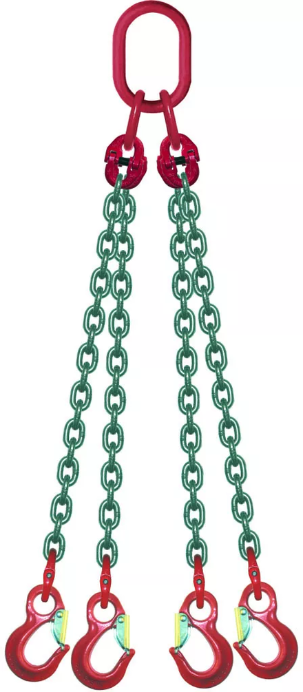 Élingue chaîne hr d.13 mm 4 brins cmu 11,2 t crochets l.s. LEVAC - 4348C