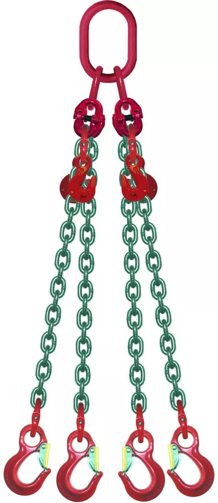 Élingue chaîne hr d.8 mm 4 brins cmu 4,25 t réglable + crochets l.s. LEVAC - 4349AA