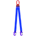 Élingue ronde 2 brins cmu 4,2 t anneau + crochets lg. 1,50 m (angle 0 à 45°) LEVAC - 4432C15