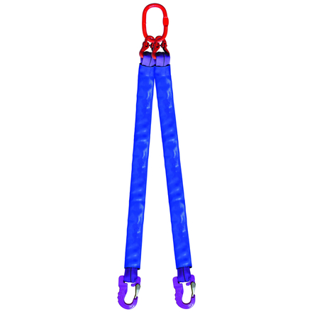 Élingue ronde 2 brins cmu 5 t anneau + crochets lg. 3 m (angle 0 à 45°) LEVAC - 4432D30