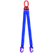 Élingue ronde 2 brins cmu 7 t anneau + crochets lg. 2,50 m (angle 0 à 45°) LEVAC - 4432E25