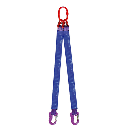 ÉLINGUE RONDE 2 BRINS CMU 7 T ANNEAU + CROCHETS LG. 6 M (ANGLE 0 à 45°) LEVAC - 4432E60