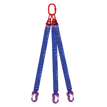 ÉLINGUE RONDE 3 BRINS CMU 2,1 T ANNEAU + CROCHETS LG. 0,50 M (ANGLE 0 à 45°) LEVAC - 4433A05