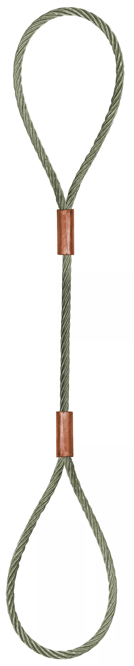 Élingue câble inox 2 grandes boucles d.5 mm cmu 0,28 t LEVAC - 4700BI